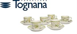 TAZZA CAFFE' CONF.6PZ CON PIATTINO IRIS BOTANICO