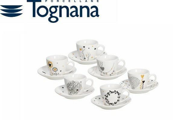 TAZZA CAFFE' CON PIATTINO CONF. 6PZ IRIS GOLDY