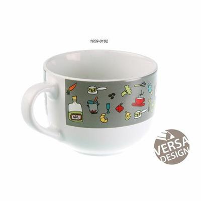 TAZZA DA COLAZIONE D.12,5XH8CM DECORO CUCINA