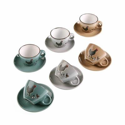 TAZZA CAFFE' SET 6PZ DECORO GALLO