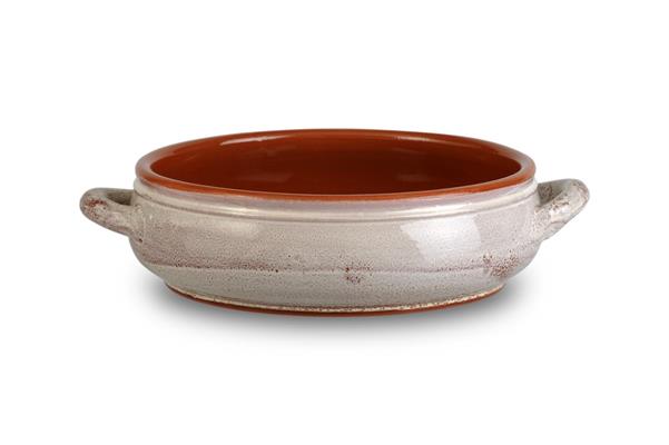 TEGAME TERRACOTTA BASSO FASCINO ANTICO BIANCO 25CM