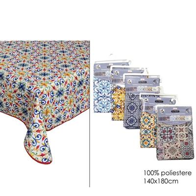 TOVAGLIA ANTIMACCHIA MAIOLICA 140 X 180 CM DECORI ASS