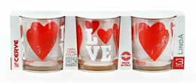 BICCHIERE LINDA ACQUA 220CC DECORO LOVE KITCHEN CONF. 3PZ