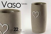 VASO TONDO IN PIETRA CUORE 12XH22CM