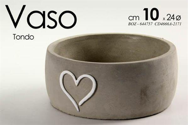 VASO TONDO IN PIETRA CUORE 24XH10CM