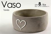 VASO TONDO IN PIETRA CUORE 18XH8CM