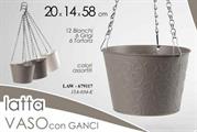 VASO IN LATTA CON GANCI 20X14X58CM COLORI ASS.