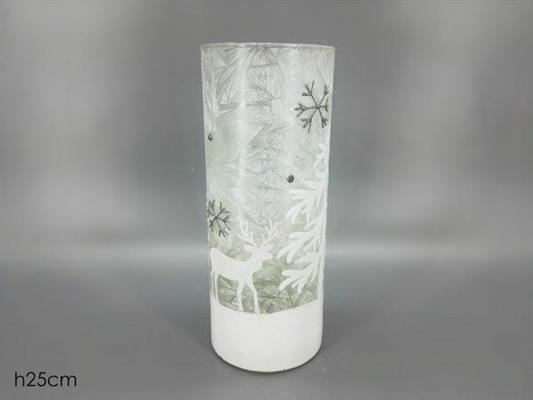 VASO CILINDRICO DECORO RENNA 25CM