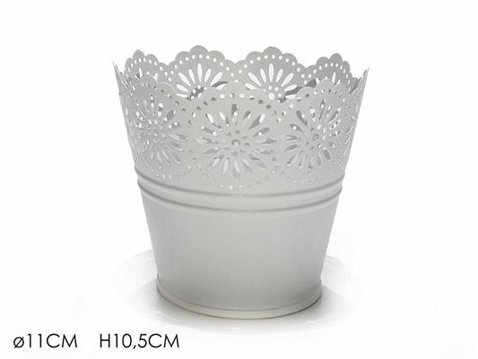 VASO LATTA BIANCO D. 11 X H 10,5 CM