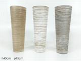 VASO VETRO CONO SHABBY 40CM 3COLORI ASS.