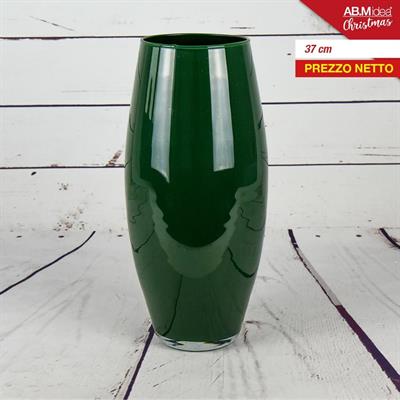 VASO IN VETRO 37CM COLORE VERDE