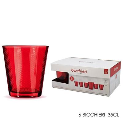 BICCHIERE 35 CL CONF. 6 PZ COLORE ROSSO