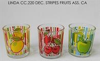 BICCHIERE LINDA CONF. 6PZ DEC. STRIPES FRUITS 220CC