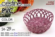 CESTINO TONDO PVC 28X9CM COLORI ASS.