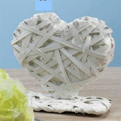 CUORE CESTO C/BASE 19,5X7,5XH17,5CM COL. BIANCO