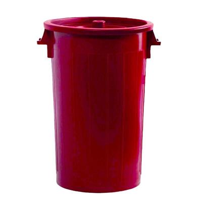 BIDONE MILLEUSI 100LT CON COPERCHIO COLORE ROSSO