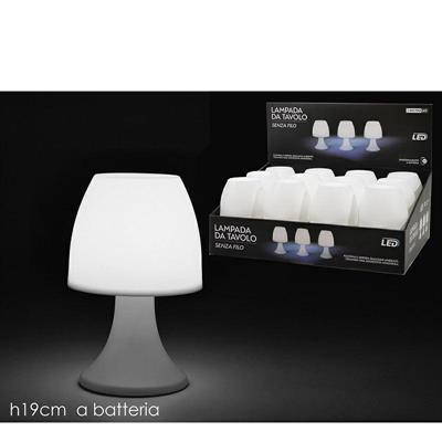 LAMPADA DA TAVOLO A BATTERIA 19 CM BIANCA