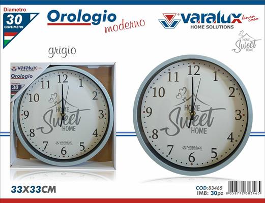 OROLOGIO MODERNO D.33CM COLORE GRIGIO