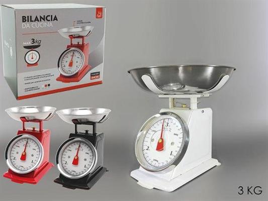 BILANCIA DA CUCINA 3KG 3COLORI ASS.