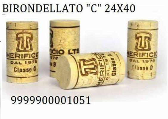 SUGHERO BIRONDELLATO 1+1 C 24X40 CONF.100PZ