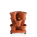 VASO TRIFOGLIO CON SOTTOVASO SET 3 PZ TERRACOTTA