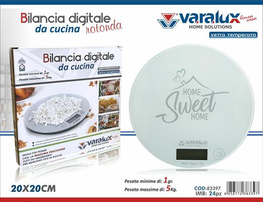 BILANCIA CUCINA DIGITALE TONDA D.20CM 1GR/5KG