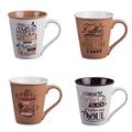 TAZZA MUG 9 X H10 CM 4 DECORI ASS