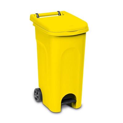 PATTUMIERA BIDONE URBAN ECO SYSTEM 80 LT CON PEDALE GIALLO