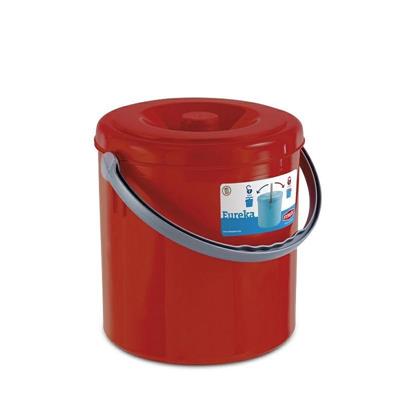 PATTUMIERA EUREKA CON COPERCHIO 15  LT ROSSO