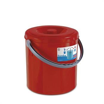 PATTUMIERA EUREKA CON COPERCHIO 25 LT ROSSO