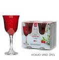 BICCHIERE CALICE VINO 27 CL CONF. 4 PZ COLORE ROSSO