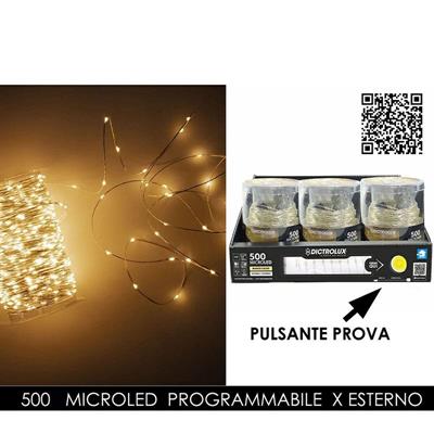 LUCI CATENA 500 MICROLED BIANCO CALDO PER ESTERNO