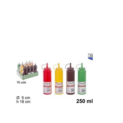 DOSATORE PER SALSE DI PLASTICA ROSSO/GIALLO 250 ML