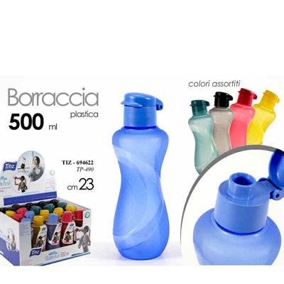 BOTTIGLIA BORRACCIA IN PLASTICA 500 ML COLORI ASS