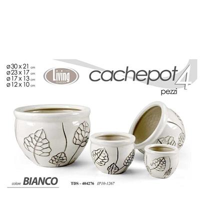 CASPO CERAMICA 4 PZ DECORO FOGLIA