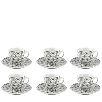 TAZZA CAFFE' CON PIATTINO CONF. 6 PZ DELFI