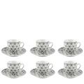 TAZZA CAFFE' CON PIATTINO CONF. 6 PZ DELFI