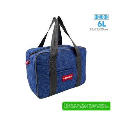 BORSA TERMICA VALIGETTA JEANS 6 LT 26X12X20 CM ASS