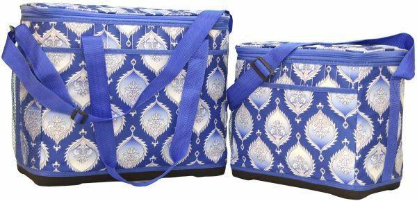 BORSA TERMICA FONDO RIGIDO SET 2PZ 31+17LT DECORO MEDITERRAN