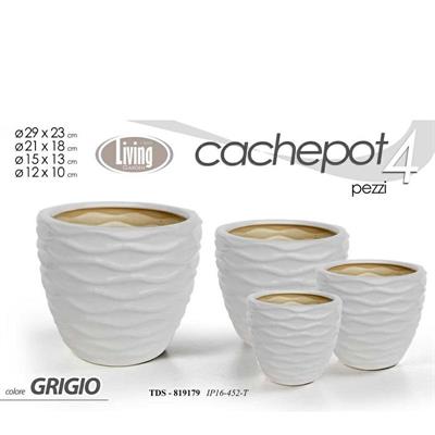 CASPO SET 4 PZ DECORO ONDE BEIGE