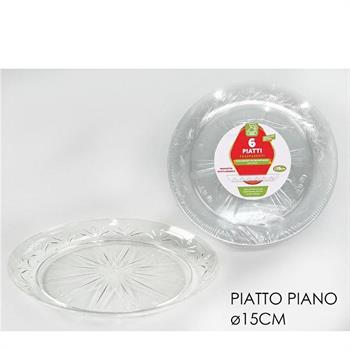 PIATTO TONDO TRASPARENTE 15 CM CONF. 6 PZ