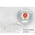 PIATTO TONDO TRASPARENTE 15 CM CONF. 6 PZ