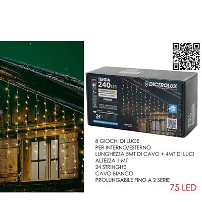 LUCI TENDA 4 MT X 1 MT 240 LED BIANCO CALDO