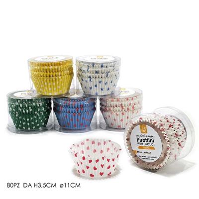 PIROTTINI 11 CM SET 80 PZ 6 DECORI ASS