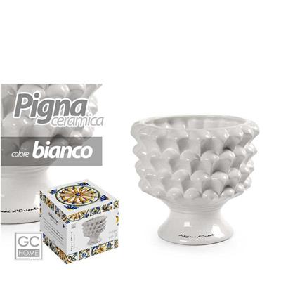 VASO CERAMICA PIGNA 20X18 CM BIANCO