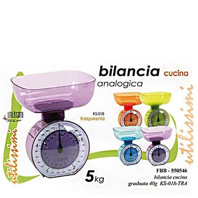 BILANCIA CUCINA ANALOGICA 5 KG COLORI ASS