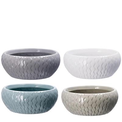 VASO CERAMICA MOULAY D.24,5XH10 CM 4 COLORI ASS