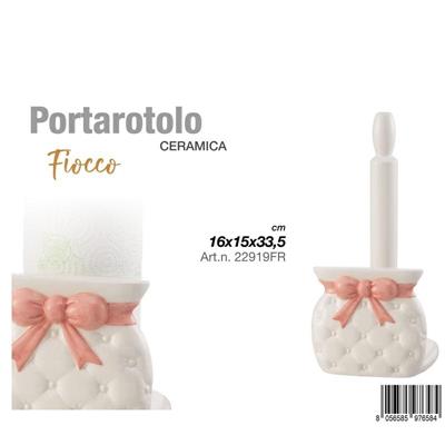 PORTAROTOLO FIOCCO ROSA 16X15X33,5 CM