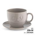 TAZZONE CERAMICA SORRISO D.23XH16 CM GRIGIO