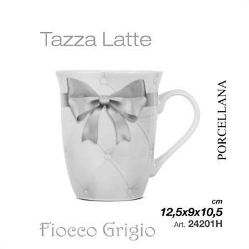 TAZZA CERAMICA FIOCCO GRIGIO